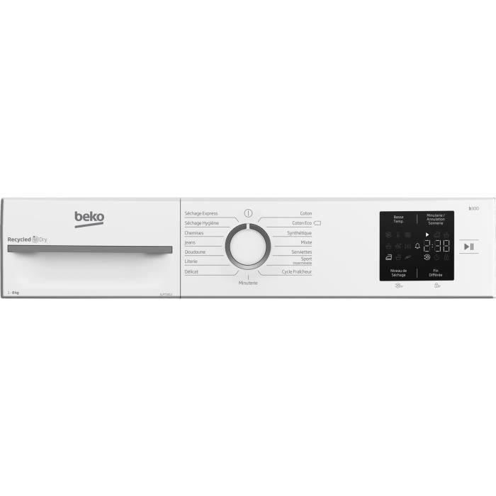 Seche-linge pompe a chaleur BEKO b300 Eco sense SLFT1812 - 8 kg - L60cm - Blanc