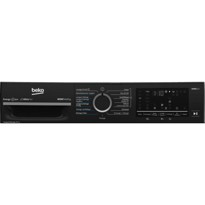 Lave-linge séchant BEKO BM3DT49601W - 9 / 6 kg - Induction - L60cm - 1400 trs/min - Blanc