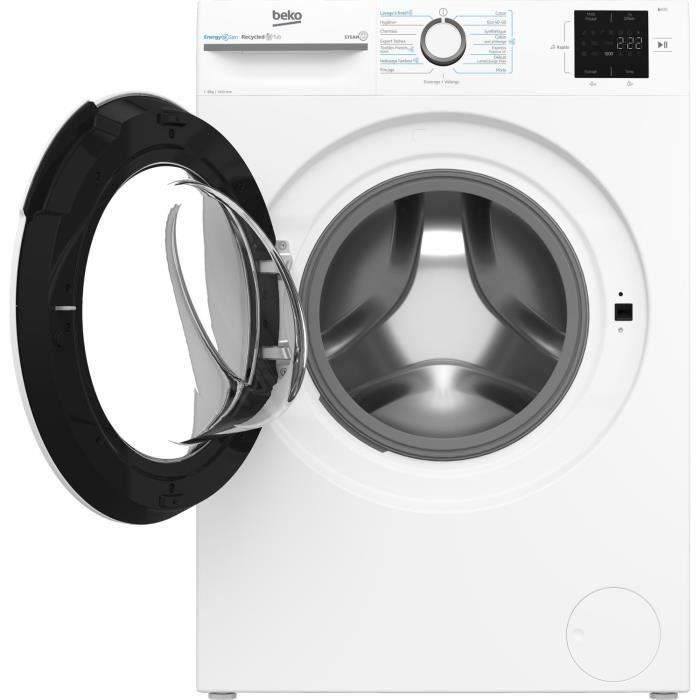 Lave-linge hublot BEKO LLFT39411 - 9 kg - Induction - L60cm - 1400 trs/min - Classe A - Blanc