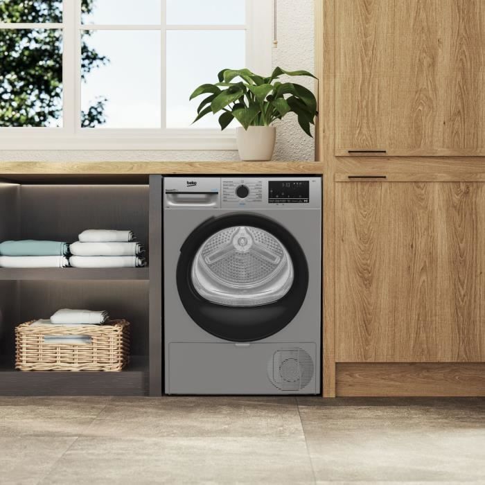 Seche-linge pompe a chaleur BEKO D3H28E93S Eco Sense - 8 kg - L60cm - Silver