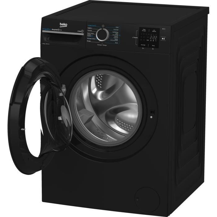 Lave-linge hublot BEKO BM0WT31021FB - 10 kg - 1200 trs/min - Classe A - Noir