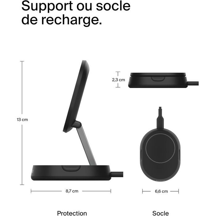 Support de charge magnétique - BELKIN - Qi2 - 15W - Noir
