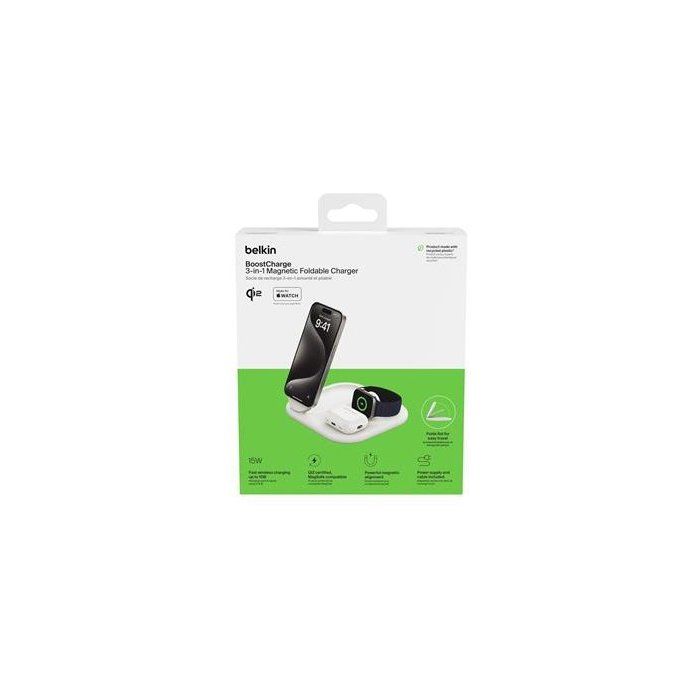 Socle de recharge - BELKIN - Qi2 - 3-en-1 - Blanc