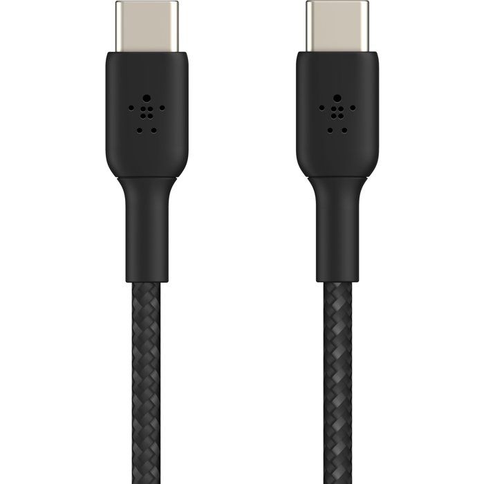 Câble tressé - BELKIN - USB-C vers USB-C - 0,15 m - Noir