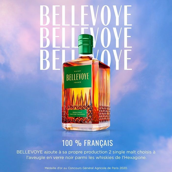 BELLEVOYE - VERT - Whisky - Triple Malt - Origine : France - 43 % alcool - bouteille 70 cl