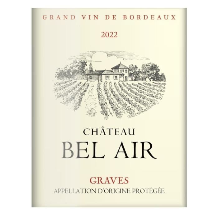 Château Bel Air 2022 Graves - Vin rouge de Bordeaux - 75 cl
