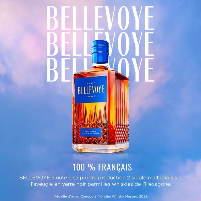 BELLEVOYE - BLEU - Whisky - Triple Malt - Origine : France - 40 % alcool - bouteille 70 cl