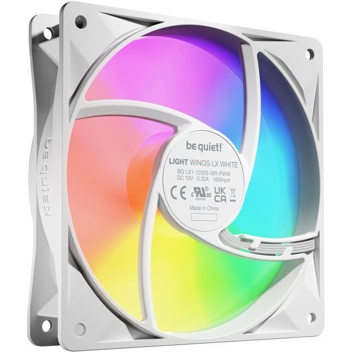 BE QUIET! - Light Wings LX - Ventilateur Boîtier - BL122 - 120 mm - PWM Triple - White - Pack