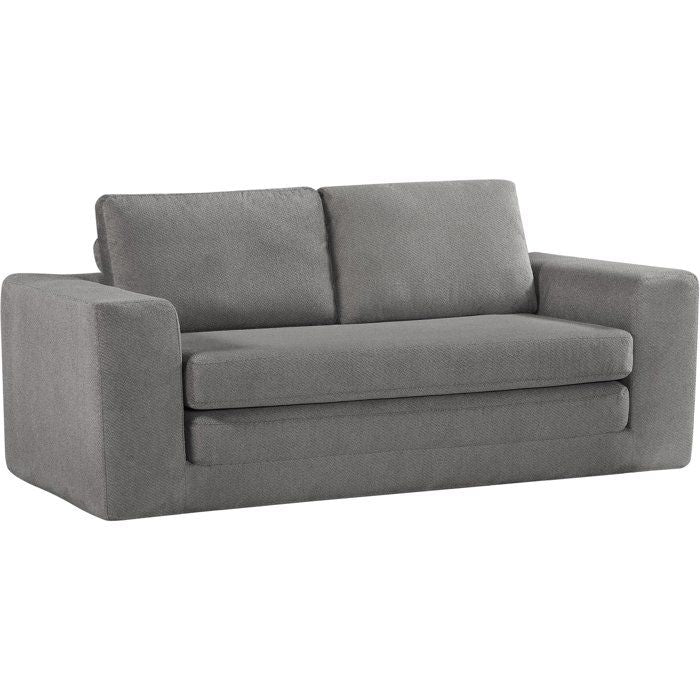 Canapé compressé convertible - 3 places - BERTILLE - Tissu Gris clair - 200 x 98 x 90 cm