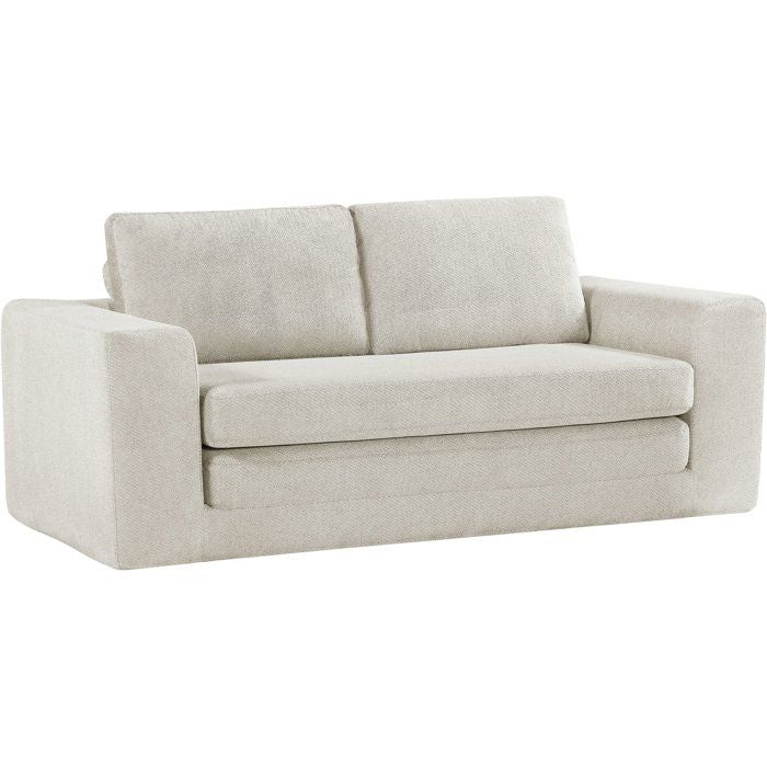 Canapé compressé convertible - 3 places - BERTILLE - Tissu Beige creme - 200 x 98 x 90 cm