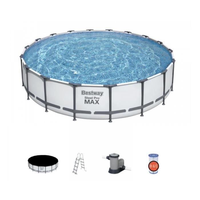 Kit piscine complet hors-sol tubulaire Bestway STEEL PRO MAX POOLS ronde Ř5,49 x 1,22m