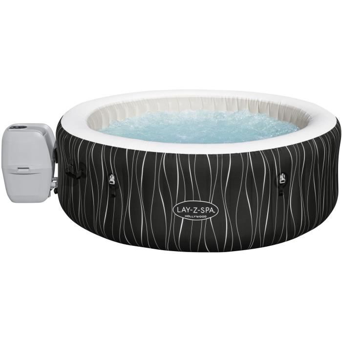 Spa gonflable BESTWAY - Lay-Z-Spa Hollywood - 196 x 66 cm - 4 a 6 places - Rond (Couverture, cartouche, diffuseur, LED...)