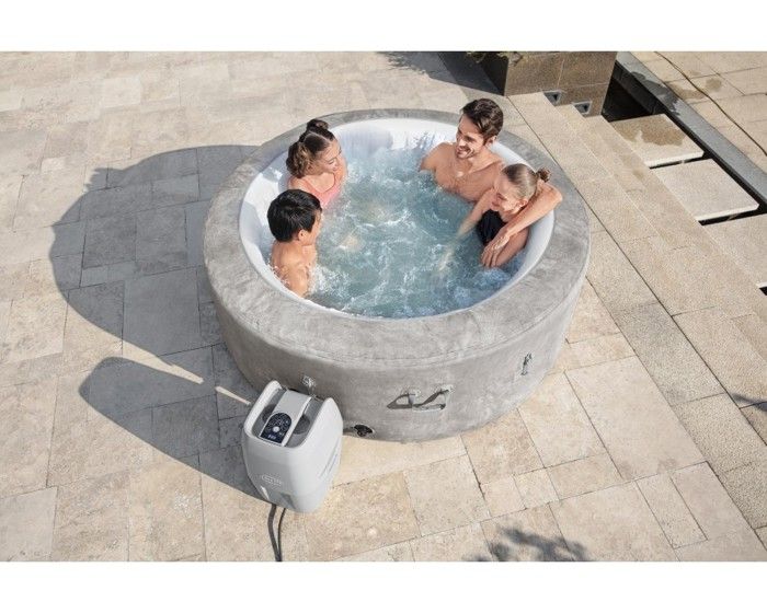 Spa gonflable BESTWAY - Lay-Z-Spa Zurich - 120 airjets - 180 x 66 cm - 4 places - Rond (couverture, cartouche, diffuseur)