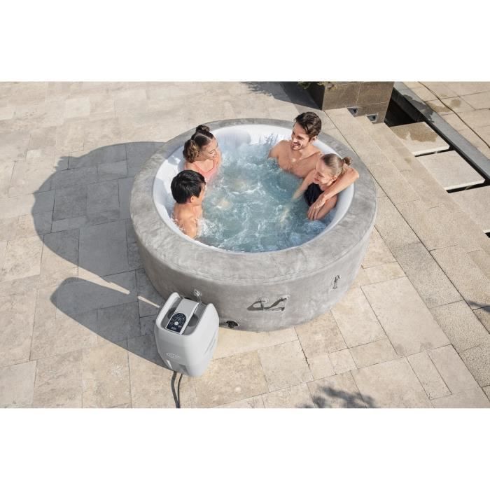 Spa gonflable BESTWAY - Lay-Z-Spa Zurich - 120 airjets - 180 x 66 cm - 4 places - Rond (couverture, cartouche, diffuseur)