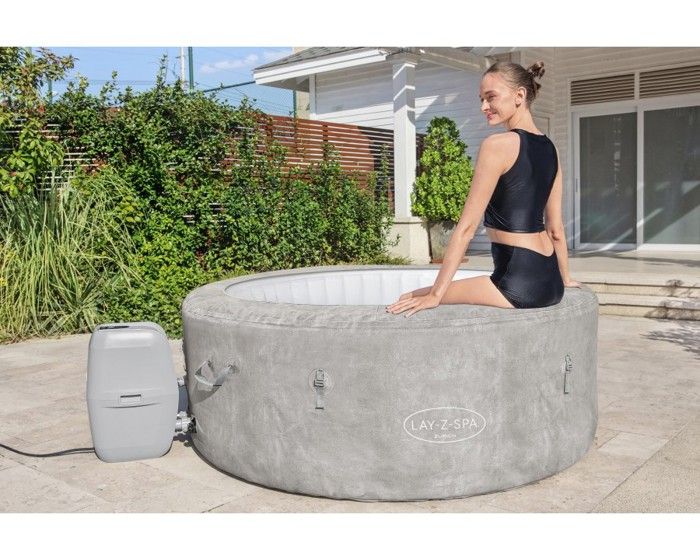 Spa gonflable BESTWAY - Lay-Z-Spa Zurich - 120 airjets - 180 x 66 cm - 4 places - Rond (couverture, cartouche, diffuseur)