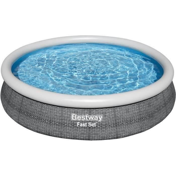 Kit Piscine hors sol autoportante BESTWAY - Fast Setô - 366x76cm - Ronde (LivrÈe avec une pompe et cartouche de filtration)