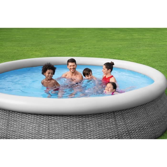 Kit Piscine hors sol autoportante BESTWAY - Fast Setô - 366x76cm - Ronde (LivrÈe avec une pompe et cartouche de filtration)