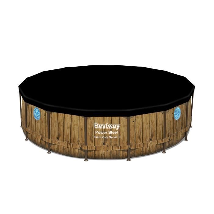 Kit Piscine hors sol tubulaire BESTWAY - Power Steelô - 488 x 122 cm - Ronde (filtre a cartouche, b‚che, Èchelle)