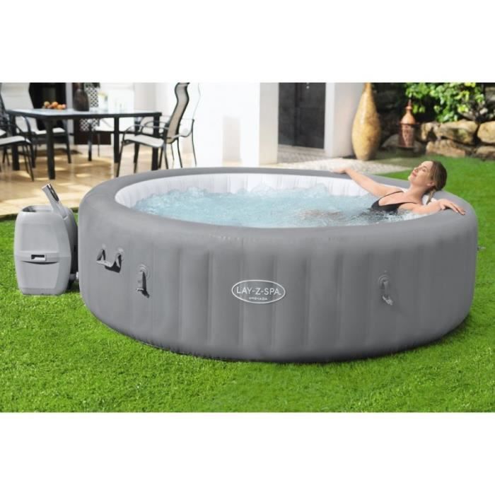Spa gonflable BESTWAY - Lay-Z-Spa Grenada - 236 x 71 cm - 6 a 8 places - Rond (Livré avec couverture, cartouche et diffuseur)