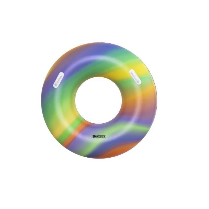 Bouée gonflable - BESTWAY - Rainbow - Diametre 119 cm - Multicolore - Pour enfants a partir de 6 ans