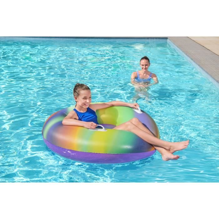 Bouée gonflable - BESTWAY - Rainbow - Diametre 119 cm - Multicolore - Pour enfants a partir de 6 ans