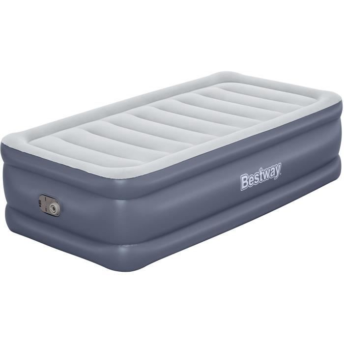 Lit gonflable - BESTWAY - 6713G - Tritech - 1 place, 191 x 97 x 51 cm, pompe électrique intégrée, cadre de lit