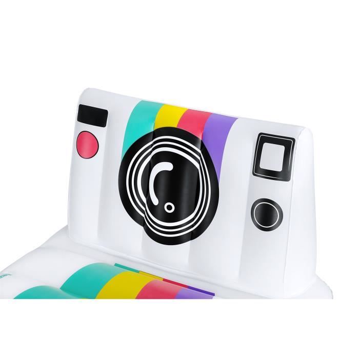 Matelas gonflable de piscine - BESTWAY - Polaroid - Blanc et multicolore