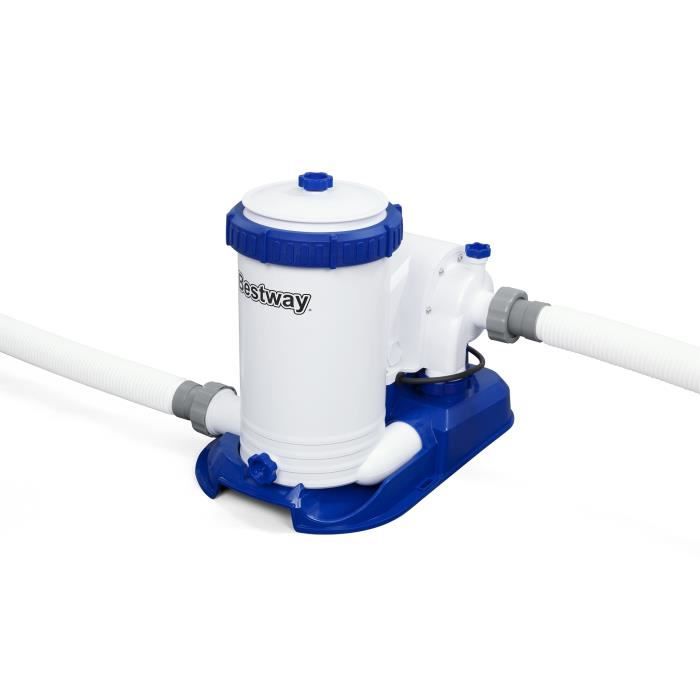 Kit Piscine hors sol tubulaire BESTWAY - Steel Pro Maxô - 610 x 132 cm - Ronde (Inclus filtre, cartouche, echelle et bache)