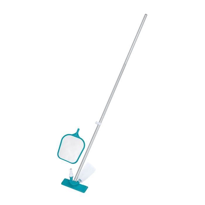 Kit de nettoyage piscine jusqu'a 3,96m - Bestway - Aquaclear - épuisette et tete d'aspirateur