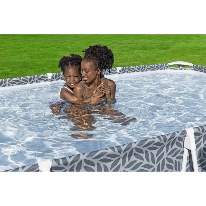 Piscine hors sol tubulaire BESTWAY - Steel Proô - 366 x 201 x 66 cm - Rectangulaire - dÈcor graphique