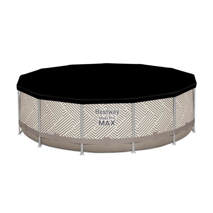 Kit Piscine hors sol tubulaire BESTWAY Steel Pro Maxô 396 x 107 cm - Ronde (Avec filtre a cartouche, auvent, b‚che, Èchelle)