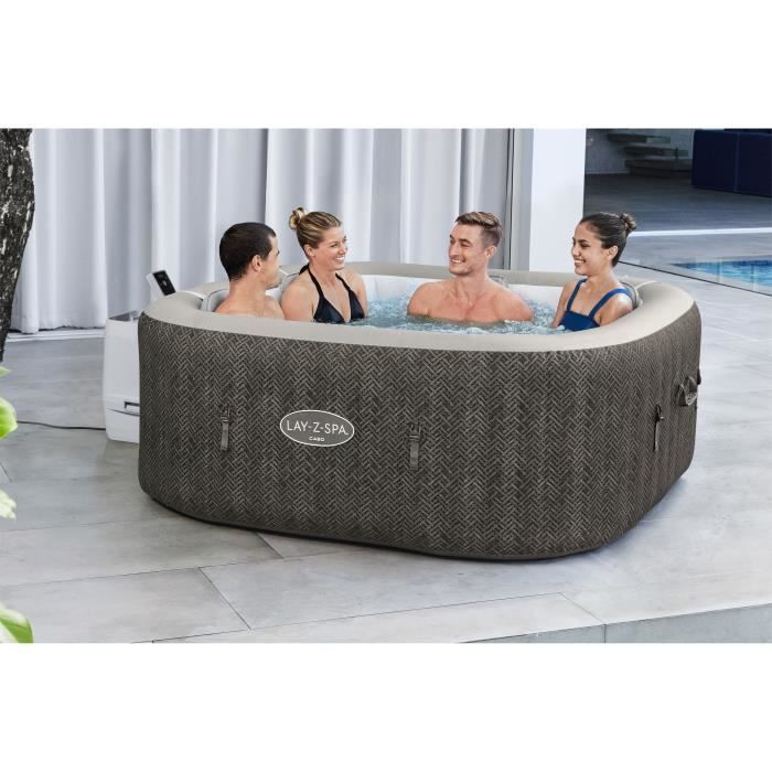 Spa gonflable BESTWAY - Lay-Z-Spa Cabo - Smart Hydrojet 140 jets - 180 x 71 cm - 4 a 6 places - Rond (couverture, cartouche)
