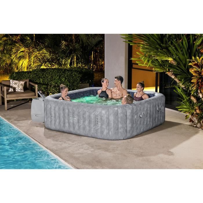 Spa gonflable BESTWAY - Lay-Z-Spa San Francisco Hydrojet Pro - 230 x 230 x 71 cm - 5/7 places - CarrÈ (b‚che, une cartouche)
