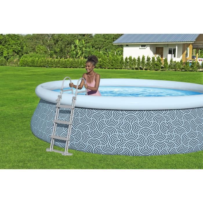 Kit Piscine gonflable BESTWAY - Fast Set - 457 x 107 cm - Ronde (Filtre a cartouche, échelle, 1 cartouche)