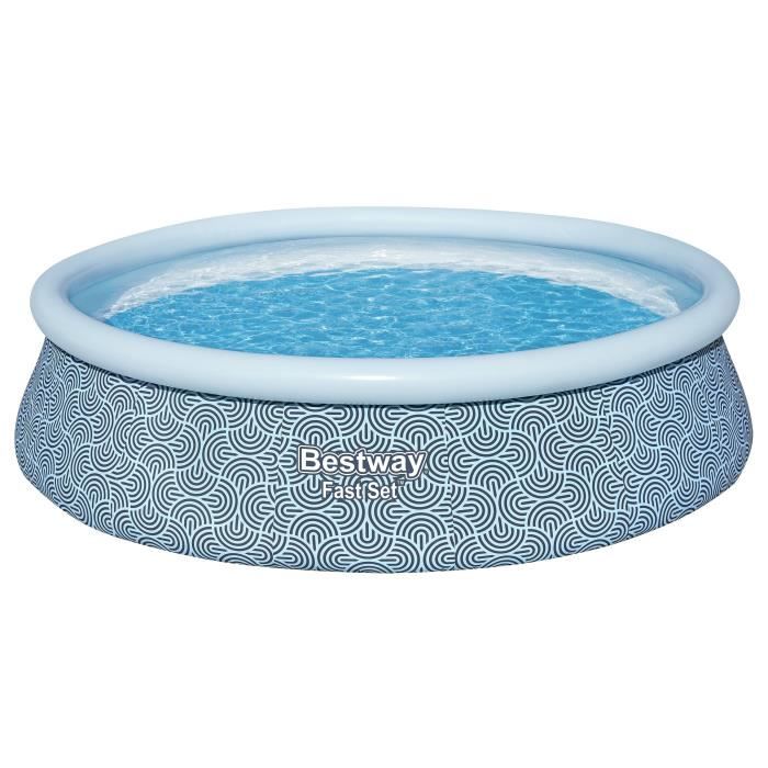 Kit Piscine gonflable BESTWAY - Fast Set - 457 x 107 cm - Ronde (Filtre a cartouche, échelle, 1 cartouche)