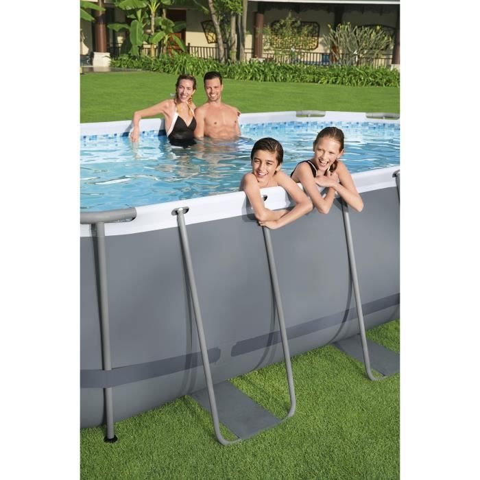Kit Piscine hors sol tubulaire BESTWAY - Steel Pro MAX - 427 x 250 x 100 cm - Ovale (Avec filtre a cartouche, 1 cartouche et échell