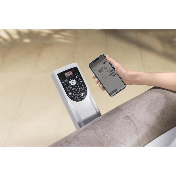 Spa gonflable BESTWAY - Lay-Z-Spa Rome - 140 airjets - 180 x 180 x 71 cm - 4 a 6 places - Carré (couverture, cartouche, diffuseur)