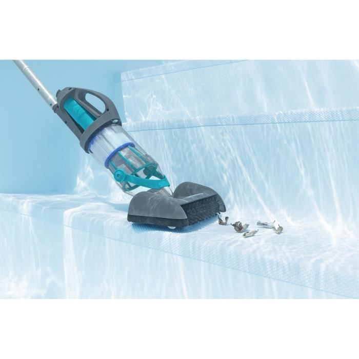 Aspirateur de piscine a main AquaGrip, temps de marche 90 minutes, pour piscines jusqu'a 6,10m de diametre