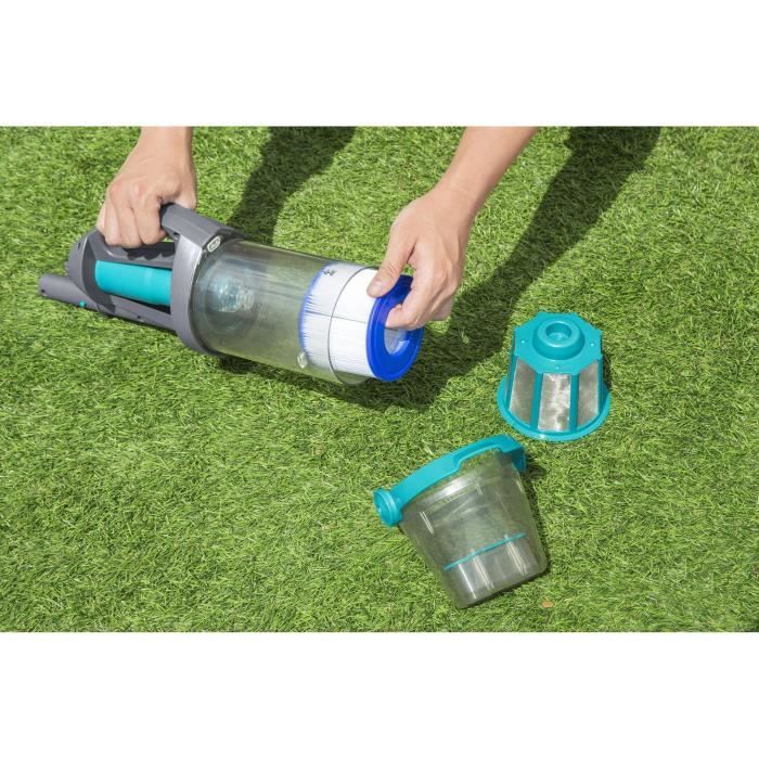 Aspirateur de piscine a main AquaGrip, temps de marche 90 minutes, pour piscines jusqu'a 6,10m de diametre