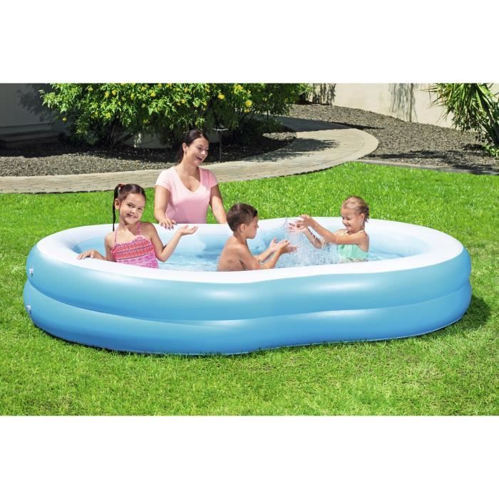 Piscine gonflable - Bestway - Big Lagoon - 262 x 157 x 46 cm - bleu et blanc - pour enfant