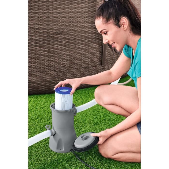 Filtre a cartouche - Bestway - 3 028 L/h - Type II - Pour piscines de 1 100 a 17 400 L