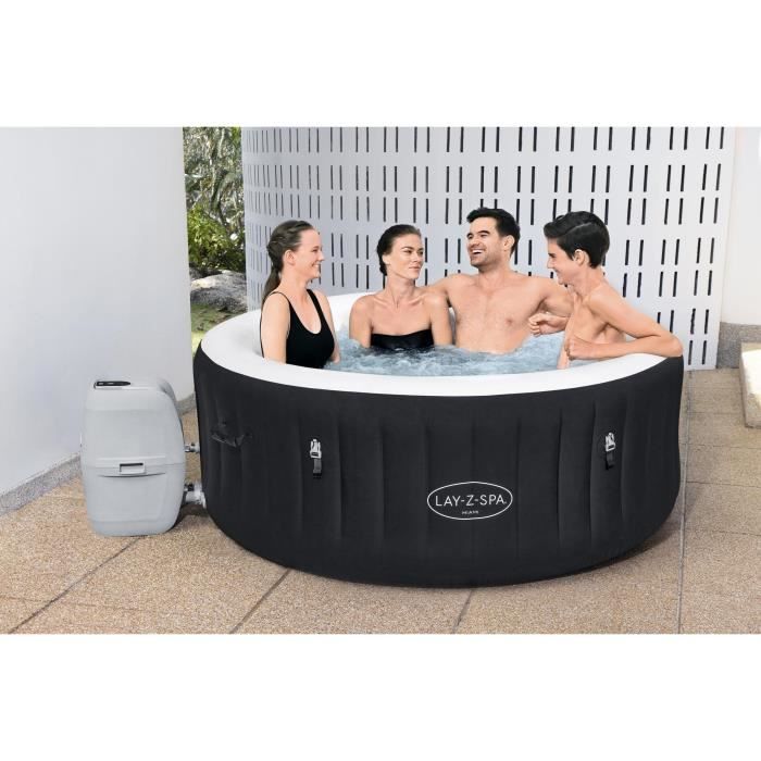 Spa gonflable BESTWAY - Lay-Z-Spa Miami - 120 airjets - 180 x 66 cm - 2 a 4 places - Rond (couverture, cartouche, diffuseur)