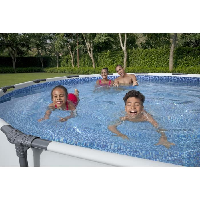 Kit Piscine hors sol tubulaire BESTWAY - Steel Pro Maxô - 427 x 84 cm - Ronde (LivrÈe avec une pompe de filtration)