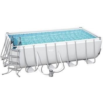Kit Piscine hors sol tubulaire BESTWAY Power Steelô- 488 x 244 x 122 cm - Rectangulaire (Inclus pompe, Èchelle, diffuseur, b‚che)