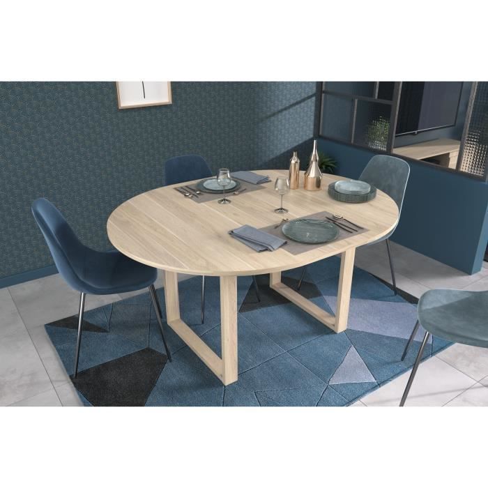 Table a Manger Extensible BETTY - Ronde - Chene Dakota - 4 / 6 personnes - 120 / 155 x 120 x 75 cm