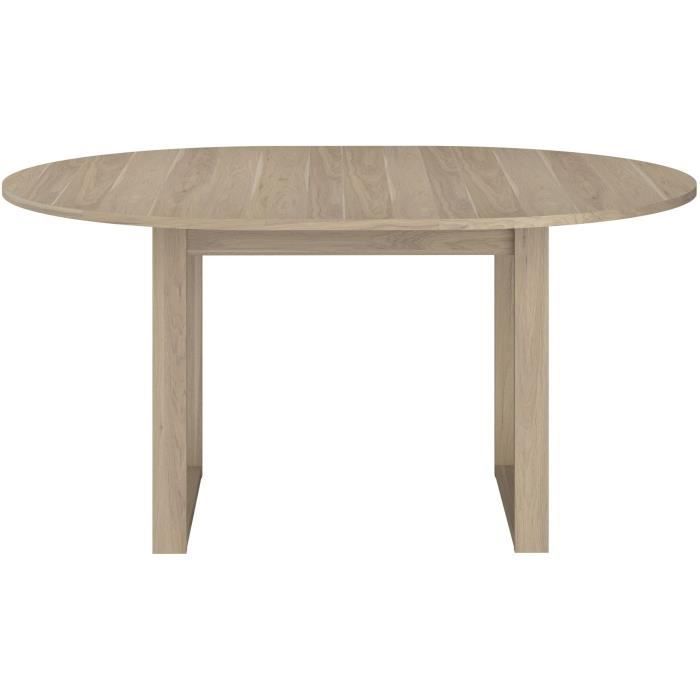 Table a manger extensible - BETTY - Ronde - Décor chene - 4 / 6 personnes - 120 / 155 x 120 x 75 cm - PARISOT