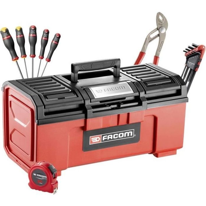 Boite a Outils - FACOM - BP.C19NCM1PB + 16 Outils (Livré avec 5 Tvis Protwist + 9 Clés mâles + 1 pince multiprise + 1 Mesure