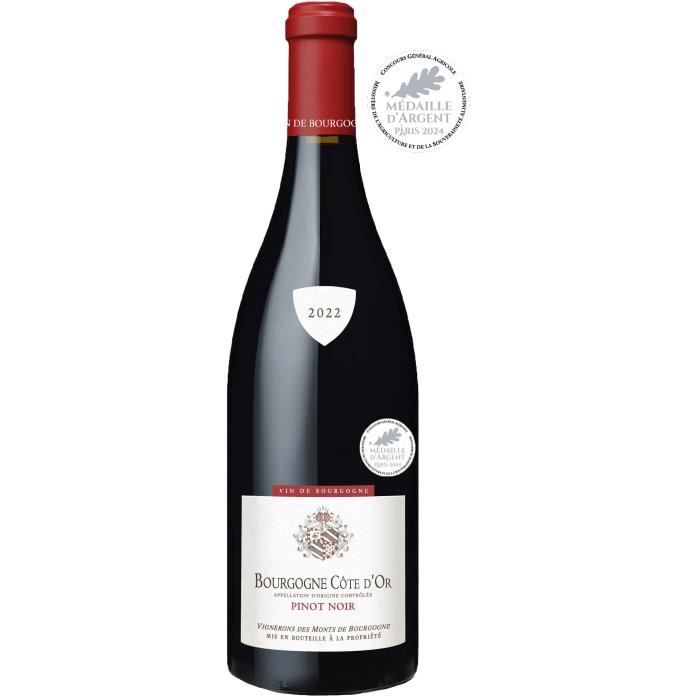 Vignerons des Monts de Bourgogne 2022 Bourgogne Côte d'Or Pinot noir - Vin rouge de Bourgogne
