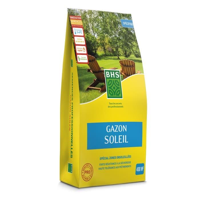 Semence de Gazon - BHS - Gazon Soleil 10kg | Résistant au climat méditerranéen et a la sécheresse