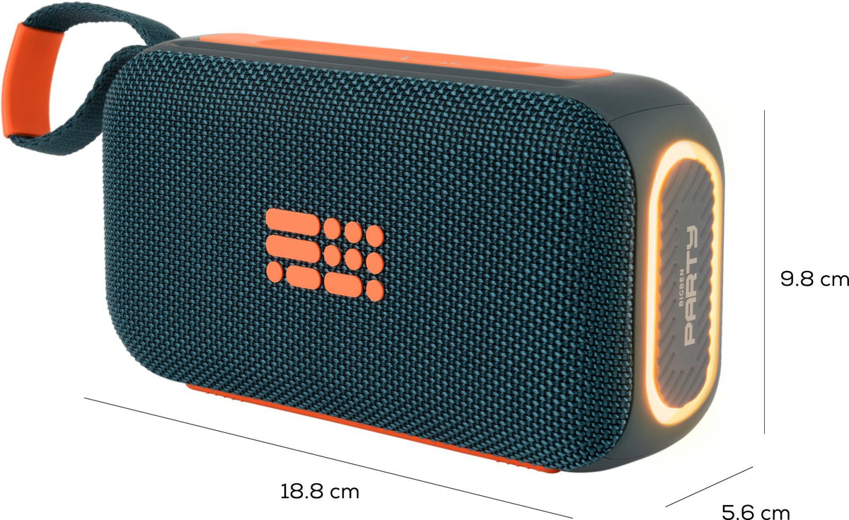 Enceinte bluetooth lumineuse - BIGBEN PARTY - Bleu et orange
